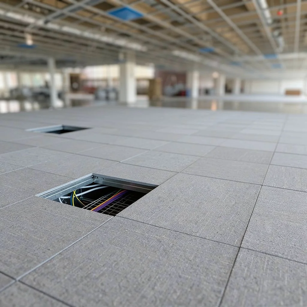 Raised access flooring installation in Austin
