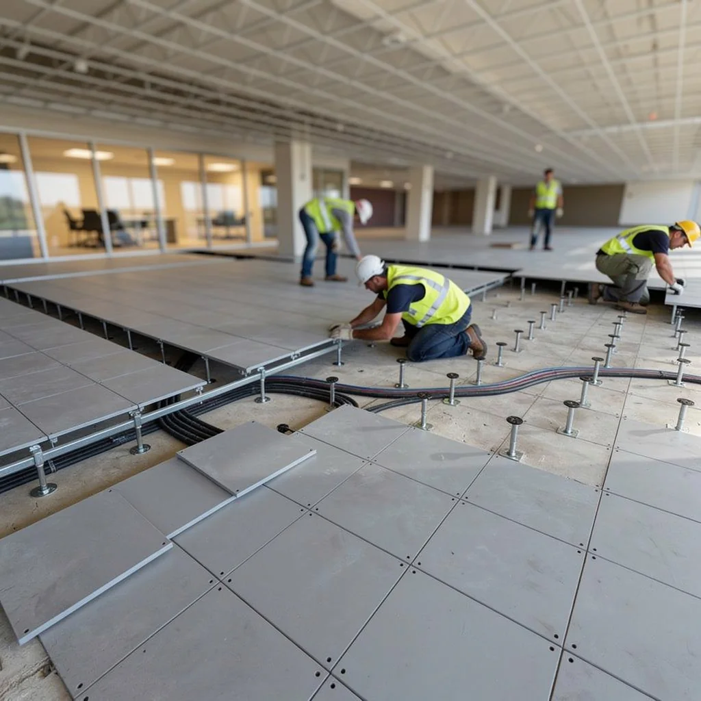Raised access flooring installation in Cedar Park