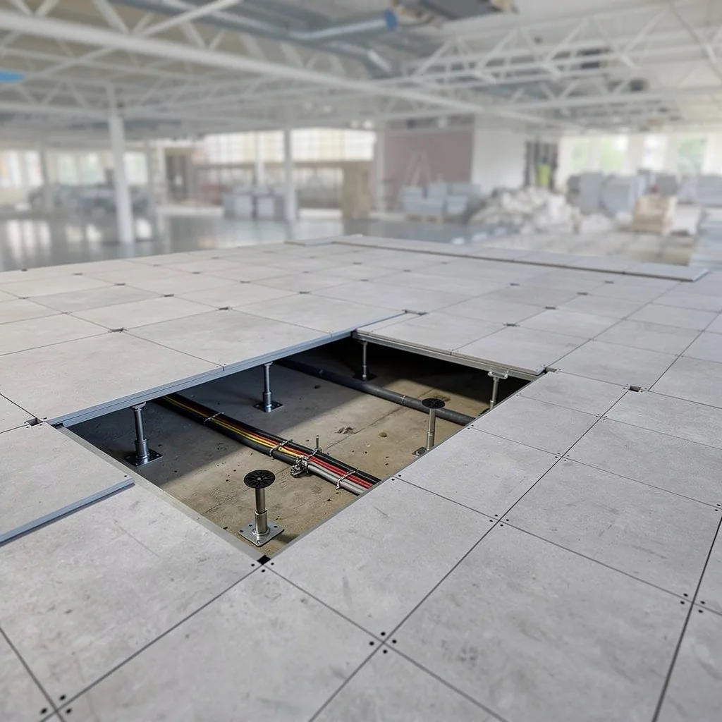 Low profile raised access flooring installation in Austin