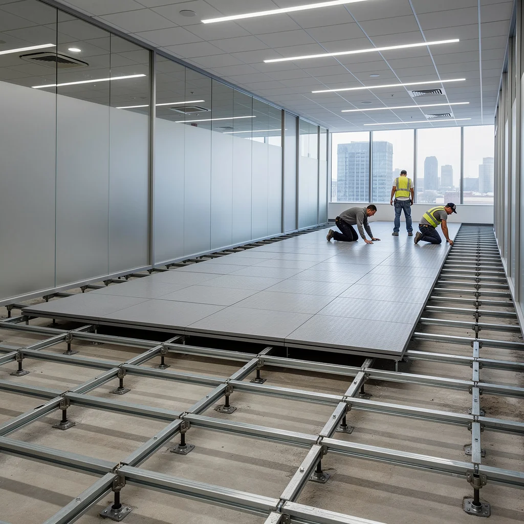 Raised access flooring reinforcement in Austin