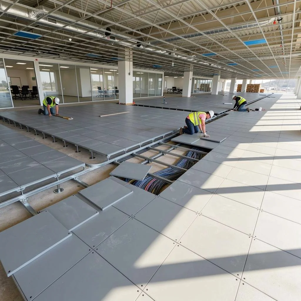Raised access flooring installation in San Antonio